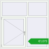 Pricing Tilt-and-Turn 1500x1500 mm ALU STANDARD 72 RAL 9016 Traffic white two-sided. Price: 1072,55 €
