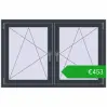Pricing Tilt-and-Turn 1350x875 mm REHAU ENERGY-SAVING SYNEGO MD ANTHRACITE_GREY_STRUKTURAL two-sided. Price: 453,04 €