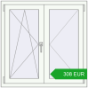 Pricing Tilt-and-Turn 1000x1000 mm REHAU ENERGY-SAVING SYNEGO MD RAL 9016 Traffic white two-sided. Price: 308 EUR