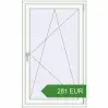 Pricing Tilt-and-Turn 850x1400 mm KORSA BRILLANT DESIGN RAL 9016 Traffic white two-sided. Price: 280.94 EUR