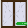 Pricing Tilt-and-Turn 1545x1595 mm REHAU ENERGY-SAVING SYNEGO MD DARK_OAK two-sided. Price: 699,73 €