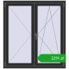 Pricing Tilt-and-Turn 1200x1300 mm REHAU OPTIMUM EURO-DESIGN 70 ANTHRACITE_GREY_GLATT two-sided. Price: 2291,49 zł
