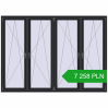 Pricing Tilt-and-Turn 2500x1800 mm REHAU ENERGY-SAVING SYNEGO MD BLACK_ULTI-MATT two-sided. Price: 7 257.51 PLN