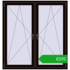Ustalenie cen Okna skrzydłowe 1440x1520 mm REHAU ENERGY-SAVING SYNEGO MD BLACK_BROWN dwustronny. Cena: 593,02 €