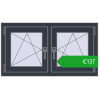 Pricing Tilt-and-Turn 990x545 mm EPSILON OPTIMA ANTHRACITE_GREY_STRUKTURAL two-sided. Price: 136,79 €