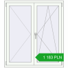 Pricing Tilt-and-Turn 1200x1350 mm REHAU OPTIMUM EURO-DESIGN 70 RAL 9016 Traffic white two-sided. Price: 1 182.81 PLN