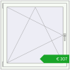 Pricing Tilt-and-Turn 1100x1100 mm REHAU OPTIMUM EURO-DESIGN 70 RAL 9016 Traffic white two-sided. Price: 307,38 €