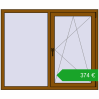 Ustalenie cen Okna skrzydłowe 1450x1200 mm CLASICTHERM 70 GOLDEN OAK dwustronny. Cena: 373,69 €