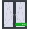 Pricing Tilt-and-Turn 1300x1500 mm REHAU OPTIMUM EURO-DESIGN 70 ANTHRACITE_GREY_STRUKTURAL two-sided. Price: 552,49 €