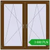 Pricing Tilt-and-Turn 1440x1440 mm REHAU ENERGY-SAVING SYNEGO MD WALNUT two-sided. Price: 3 679.94 PLN