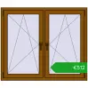 Pricing Tilt-and-Turn 1320x1115 mm REHAU ENERGY-SAVING SYNEGO MD GOLDEN OAK two-sided. Price: 511,56 €