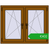 Pricing Tilt-and-Turn 1065x845 mm REHAU ENERGY-SAVING SYNEGO MD GOLDEN OAK two-sided. Price: 401,81 €