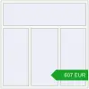 Ustalenie cen Okna skrzydłowe 1800x1800 mm REHAU ENERGY-SAVING SYNEGO MD RAL 9016 Traffic white dwustronny. Cena: 606.59 EUR