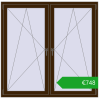 Ustalenie cen Okna skrzydłowe 1560x1535 mm REHAU ENERGY-SAVING SYNEGO MD DARK_OAK dwustronny. Cena: 747,84 €