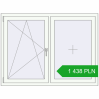 Pricing Tilt-and-Turn 1450x1080 mm REHAU OPTIMUM EURO-DESIGN 70 RAL 9016 Traffic white two-sided. Price: 1 438.09 PLN