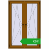 Pricing Tilt-and-Turn 1050x1580 mm REHAU ENERGY-SAVING SYNEGO MD GOLDEN OAK two-sided. Price: 590,70 €