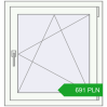 Pricing Tilt-and-Turn 750x800 mm REHAU OPTIMUM EURO-DESIGN 70 RAL 9016 Traffic white two-sided. Price: 691.48 PLN