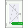Pricing Tilt-and-Turn 500x800 mm REHAU OPTIMUM EURO-DESIGN 70 RAL 9016 Traffic white two-sided. Price: 158,35 €