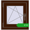 Pricing Tilt-and-Turn 500x530 mm CLASICTHERM 70 MAHAGON_SAPELI two-sided. Price: 195,19 €