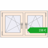 Ustalenie cen Okna skrzydłowe 990x560 mm REHAU OPTIMUM EURO-DESIGN 70 CREAME_WHITE_50L-2 dwustronny. Cena: 237,52 €