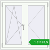 Pricing Tilt-and-Turn 1000x1000 mm REHAU OPTIMUM EURO-DESIGN 70 RAL 9016 Traffic white two-sided. Price: 1 510.74 PLN