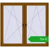 Pricing Tilt-and-Turn 1755x1595 mm REHAU ENERGY-SAVING SYNEGO MD GOLDEN OAK two-sided. Price: 753,75 €