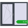 Pricing Tilt-and-Turn 1380x1200 mm EPSILON OPTIMA ANTHRACITE_GREY_STRUKTURAL two-sided. Price: 248,44 €