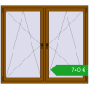 Pricing Tilt-and-Turn 1755x1550 mm REHAU ENERGY-SAVING SYNEGO MD GOLDEN OAK two-sided. Price: 739,57 €