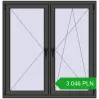 Pricing Tilt-and-Turn 1300x1350 mm REHAU ENERGY-SAVING SYNEGO MD BASALT_GREY two-sided. Price: 3 046.11 PLN