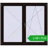 Pricing Tilt-and-Turn 1500x1350 mm REHAU OPTIMUM EURO-DESIGN 70 BLACK_BROWN two-sided. Price: 2 661.08 PLN