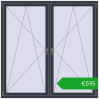 Ustalenie cen Okna skrzydłowe 1800x1800 mm REHAU OPTIMUM EURO-DESIGN 70 ANTHRACITE_GREY_STRUKTURAL dwustronny. Cena: 594,84 €