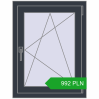 Pricing Tilt-and-Turn 640x840 mm REHAU OPTIMUM EURO-DESIGN 70 ANTHRACITE_GREY_STRUKTURAL two-sided. Price: 992.4 PLN