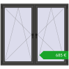 Pricing Tilt-and-Turn 1755x1595 mm REHAU ENERGY-SAVING SYNEGO MD BASALT_GREY two-sided. Price: 684,91 €