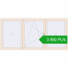 Pricing Tilt-and-Turn 3000x1400 mm REHAU OPTIMUM EURO-DESIGN 70 CREAME_WHITE_50L-2 two-sided. Price: 3 950.29 PLN
