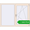 Pricing Tilt-and-Turn 1400x1100 mm REHAU OPTIMUM EURO-DESIGN 70 CREAME_WHITE_50L-2 two-sided. Price: 1 943.18 PLN