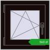 Pricing Tilt-and-Turn 500x500 mm REHAU OPTIMUM EURO-DESIGN 70 BLACK_BROWN two-sided. Price: 559,78 zł