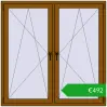 Ustalenie cen Okna skrzydłowe 1500x1500 mm REHAU OPTIMUM EURO-DESIGN 70 GOLDEN OAK dwustronny. Cena: 491,91 €