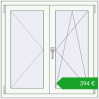 Pricing Tilt-and-Turn 1000x1000 mm REHAU ENERGY-SAVING SYNEGO MD RAL 9016 Traffic white two-sided. Price: 394,15 €