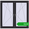 Ustalenie cen Okna skrzydłowe 1440x1400 mm REHAU ENERGY-SAVING SYNEGO MD BLACK_ULTI-MATT dwustronny. Cena: 604,15 €