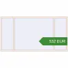 Pricing Tilt-and-Turn 2722x1414 mm KORSA OPTIMUM REHAU EURO 70. Price: 532.47 EUR