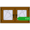 Pricing Tilt-and-Turn 990x545 mm EPSILON OPTIMA GOLDEN OAK two-sided. Price: 121,47 €