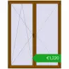 Pricing Tilt-and-Turn 1800x2300 mm REHAU ENERGY-SAVING SYNEGO MD GOLDEN OAK two-sided. Price: 1220,12 €