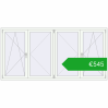 Pricing Tilt-and-Turn 2600x1280 mm REHAU OPTIMUM EURO-DESIGN 70 RAL 9016 Traffic white two-sided. Price: 545,33 €