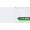 Pricing Tilt-and-Turn 2100x1150 mm REHAU BRILLANT DESIGN RAL 9016 Traffic white two-sided. Price: 530.98 EUR