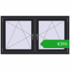 Ustalenie cen Okna skrzydłowe 1410x785 mm REHAU ENERGY-SAVING SYNEGO MD BLACK_ULTI-MATT dwustronny. Cena: 389,81 €