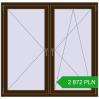 Pricing Tilt-and-Turn 1480x1440 mm REHAU OPTIMUM EURO-DESIGN 70 DARK_OAK two-sided. Price: 2 871.89 PLN