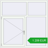 Pricing Tilt-and-Turn 1500x1500 mm ALU STANDARD 72 RAL 9016 Traffic white two-sided. Price: 1 208.83 EUR