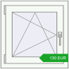 Pricing Tilt-and-Turn 600x600 mm REHAU OPTIMUM EURO-DESIGN 70 RAL 9016 Traffic white two-sided. Price: 129.59 EUR