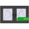 Ustalenie cen Okna skrzydłowe 1065x650 mm REHAU ENERGY-SAVING SYNEGO MD BASALT_GREY dwustronny. Cena: 316,38 €