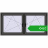 Ustalenie cen Okna skrzydłowe 1620x785 mm REHAU ENERGY-SAVING SYNEGO MD BASALT_GREY dwustronny. Cena: 459,73 €